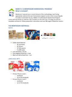 NAMC Homeschool What Is Included - Montessori 3-6 …