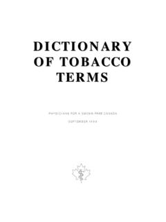 DICTIONARY OF TOBACCO TERMS - Smoke-Free