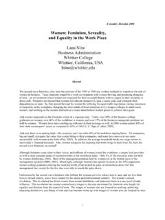 Women: Feminism, Sexuality, and Equality in the Work Place