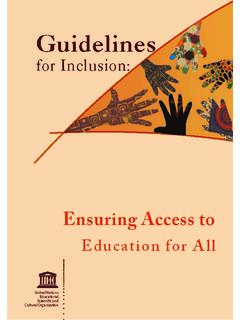 Guidelines for inclusion: ensuring access to education for ...