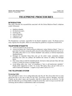 TELEPHONE PROCEDURES - Alberta