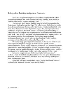 Independent Reading Assignment 1 - Deer Valley Unified ...