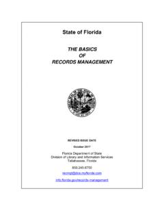 THE BASICS OF RECORDS MANAGEMENT