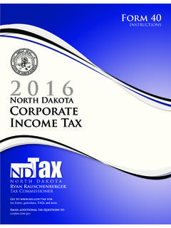 Corporate Income Tax Booklet - North Dakota …