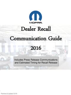 Dealer Recall Communication Guide 2016