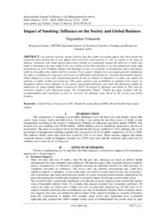 Impact of Smoking: Influence on the Society and Global ...