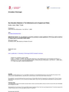 University of Groningen Sex Education Materials in The ...