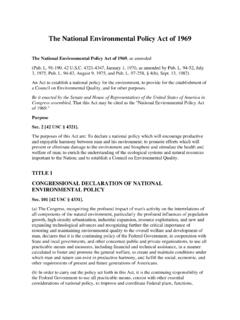 The National Environmental Policy Act of 1969 - FWS