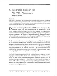 1. Integrated Skills in the ESL/EFL Classroom