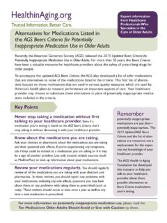 Alternatives for Medications Listed in Care of Older ...