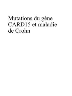 Mutations du g&#232;ne CARD15 et maladie de Crohn - …