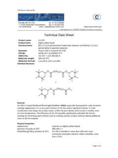 Technical Data Sheet - Hunan Chemical BV