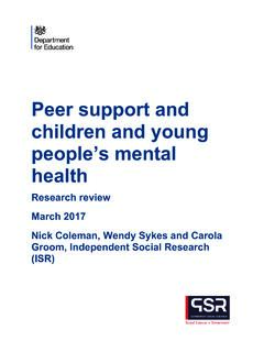 Children and Young People’s Mental Health Peer Support