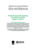 Promoting gender equality to prevent violence …