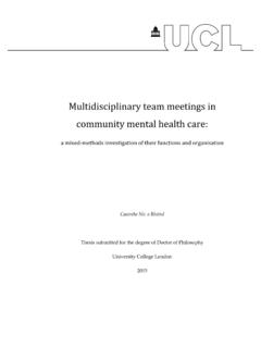 Multidisciplinary team meetings in community mental health ...