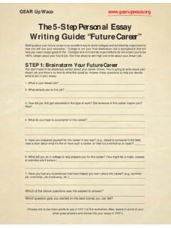 The 5-Step Personal Essay Writing Guide: “Future Career”