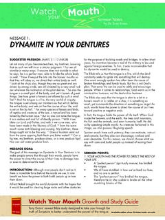 MESSAGE 1: DYNAMITE IN YOUR DENTURES - Tony Evans
