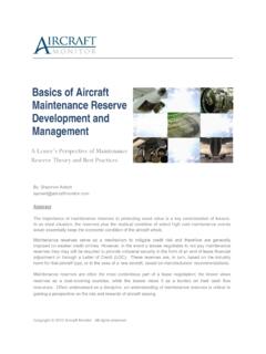 Basics of Aircraft Maintenance Reserves V1