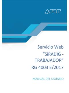 Servicio Web “SiRADIG TRAAJADOR” RG 4003 E/2017