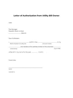Utility Bill Letter of Authorization - Republic Bank