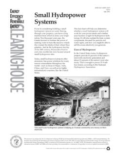 Small Hydropower Systems: Energy Efficiency and Renewable ...