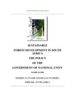 South Africa Forest Policy - Food and Agriculture Organization