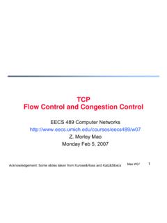 TCP Flow Control and Congestion Control