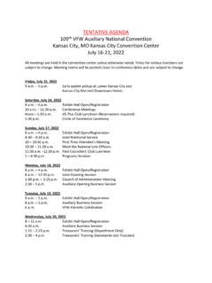 TENTATIVE AGENDA 109 VFW Auxiliary National Convention ...