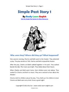 Simple Past Story 1, Page 1 Simple Past Story 1