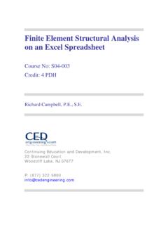 Finite Element Structural Analysis on an Excel Spreadsheet