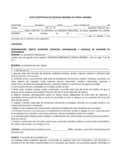 ACTA CONSTITUTIVA DE SOCIEDAD AN&#211;NIMA DE CAPITAL …