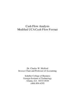 Cash Flow Analysis Modified UCA Cash Flow Format - NACM