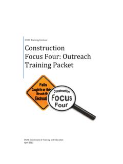 OSHA Training Institute Construction Focus Four: Outreach ...