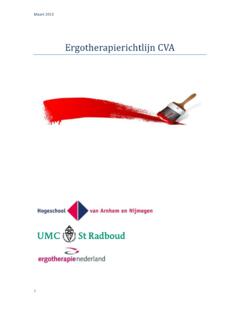 Ergotherapie richtlijn CVA - Kennisnetwerk CVA NL