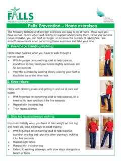 Falls Prevention – Home exercises