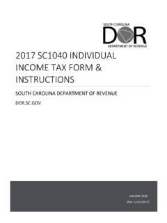 2017 SC1040 INDIVIDUAL INCOME TAX FORM &amp; INSTRUCTIONS
