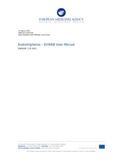 EudraVigilance - EVWEB User Manual