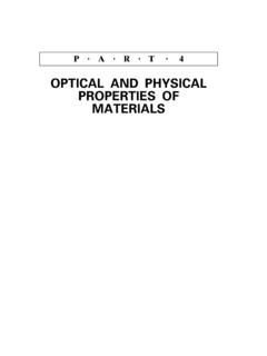 OPTICAL AND PHYSICAL PROPERTIES OF MATERIALS