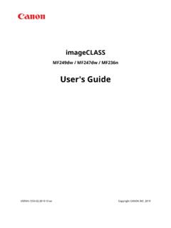 imageCLASS MF249dw / MF247dw / MF236n User's Guide