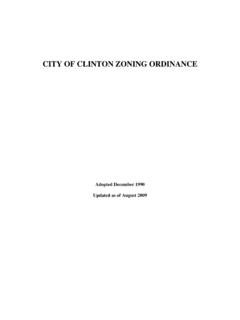 CITY OF CLINTON ZONING ORDINANCE