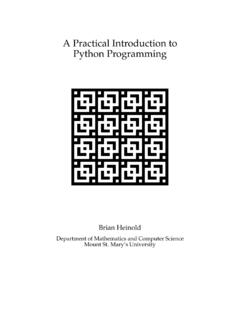 A Practical Introduction to Python Programming - Brian …