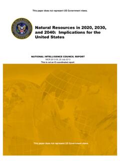 Natural Resources in 2020, 2030, and 2040: Implications ...