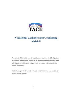 Vocational Guidance and Counseling - ed