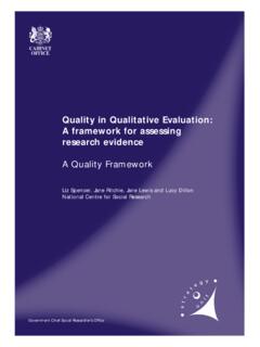 Quality in Qualitative Evaluation: A framework for ...
