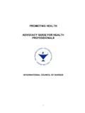 PROMOTING HEALTH ADVOCACY GUIDE FOR HEALTH …