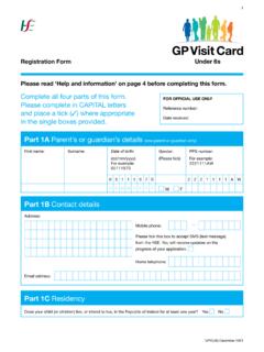 Under 6s GP Visit Card Application Form - HSE.ie