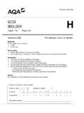 GCSE Biology Specimen question paper Paper 1