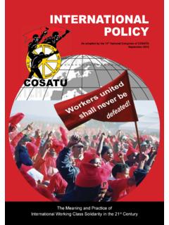 INTERNATIONAL POLICY - Congress of South African Trade …