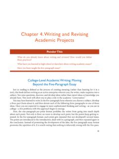 Chapter 4. Writing and Revising Academic Projects