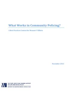 What Works in Community Policing - Berkeley Law